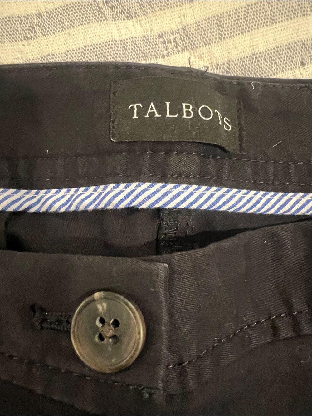 Talbots Relaxed Chino Pants Stretch Cotton Classic Flat Front 20W Black - Picture 4 of 8